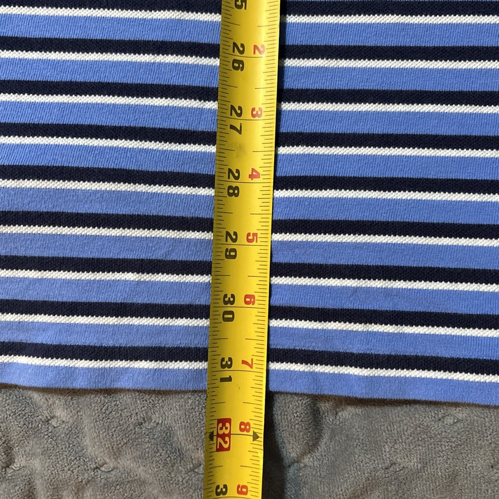 Polo Ralph Lauren Mens XL Blue‎ Striped Short Sleeve Cotton Pique Polo Shirt - Picture 7 of 7